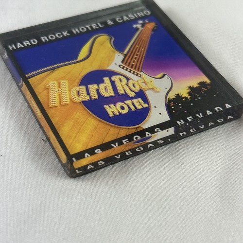 Hard Rock Hotel And Casino Fridge Magnet Las Vegas NV Guitar Acrylic 2x2” - Picture 2 of 3
