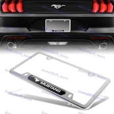 For 1pcs Mustang Black Silver License Plate Frame Stainless Steel Metal New For 1pcs Mustang Black Silver License Plate Frame Stainless Steel Metal New