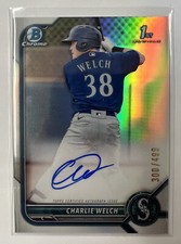 2022  Bowman Chrome #CPA-CW Charlie Welch Refractor Auto /499