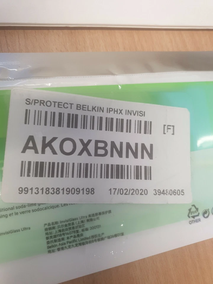 Belkin iphone X screen protector TCP 2.0 InvisiGlass Ultra Flat AKOXBNNN - Image 3 of 3