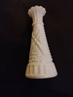 Vintage Bud Vase - Milk Glass - Faceted Sides - 6" White Milkglass