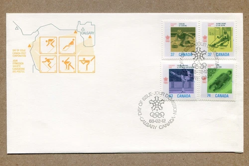 CANADA 1988 02-12 First Day Issue Cover.  XV Calgary Winter Olympic Games FDC