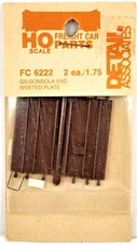 Detail Associates HO Scale #FC 6222 GS-Gondola End Riveted Plate (2/pk)