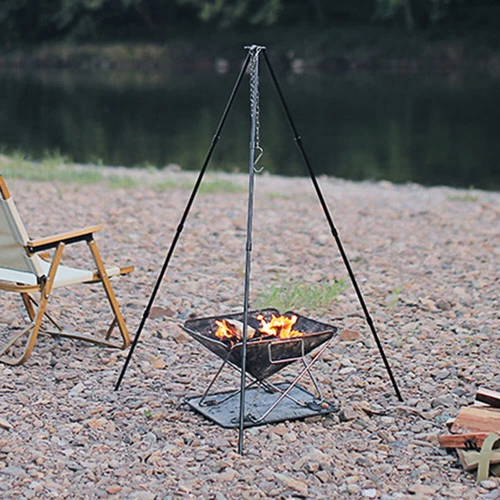 Treppiede falò da campeggio treppiede da cucina portatile da esterno attrezzatura da cucina picnic - Foto 15 di 23