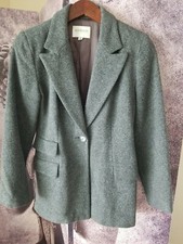Vintage HUGO BUSCATI Gray Wool Blend Blazer Jacket Coat Size 2