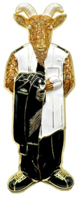 Rare Dress Blues MCPO Goat. USN Master Navy Chief Challenge Coin.