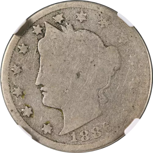 1886 Liberty V Nickel NGC AG3 Key Date Nice Strike