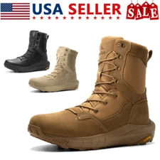 NORTIV 8 Men's Tactical Military Boots Side Zipper Lightweight Combat Army Shoes