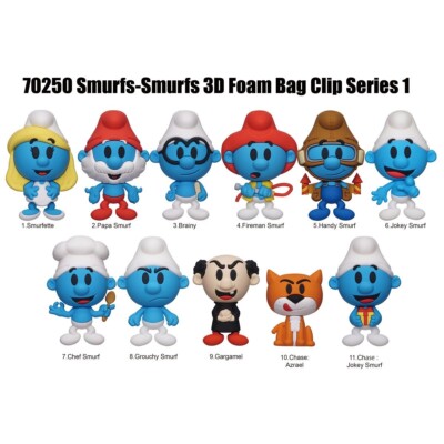 Smurfs NEW * Jokey Smurf Clip * Blind Bag Cartoon Key Chain