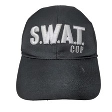 Unbranded Boy's Snapback SWAT Cop Costume Hat Cap Black Adjustable Embroidered