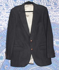 Vintage Men's Jordan Marsh Racquet Club Navy Blue Cashmere Dress Jacket Blazer