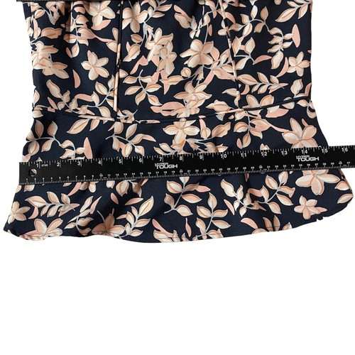 Banana Republic Factory Top Size 0 Peplum Hem Sleeveless Blouse Navy - Imagen 11 de 12