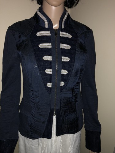 ✨Beautiful ELISA CAVALETTI Navy Military Style Jacket / Coat (Size S) - Picture 3 of 12