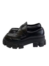 PRADA Monolith Brushed Leather Loafers with Platform Soles/ US Size 8.5/ Black/