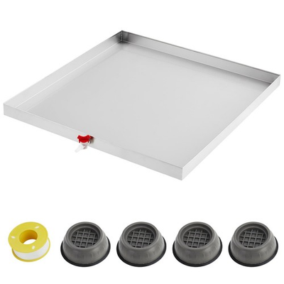 #ad 27x25 in Washing Machine Pan Under Washer Tray Drip Drain 4 Suction Pads $58.27