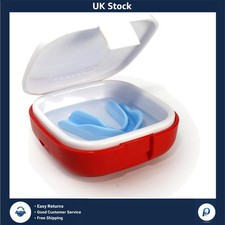 Hygienic Dental Retainer & Mouthguard Case with Immersion Bath Red 1 Count
