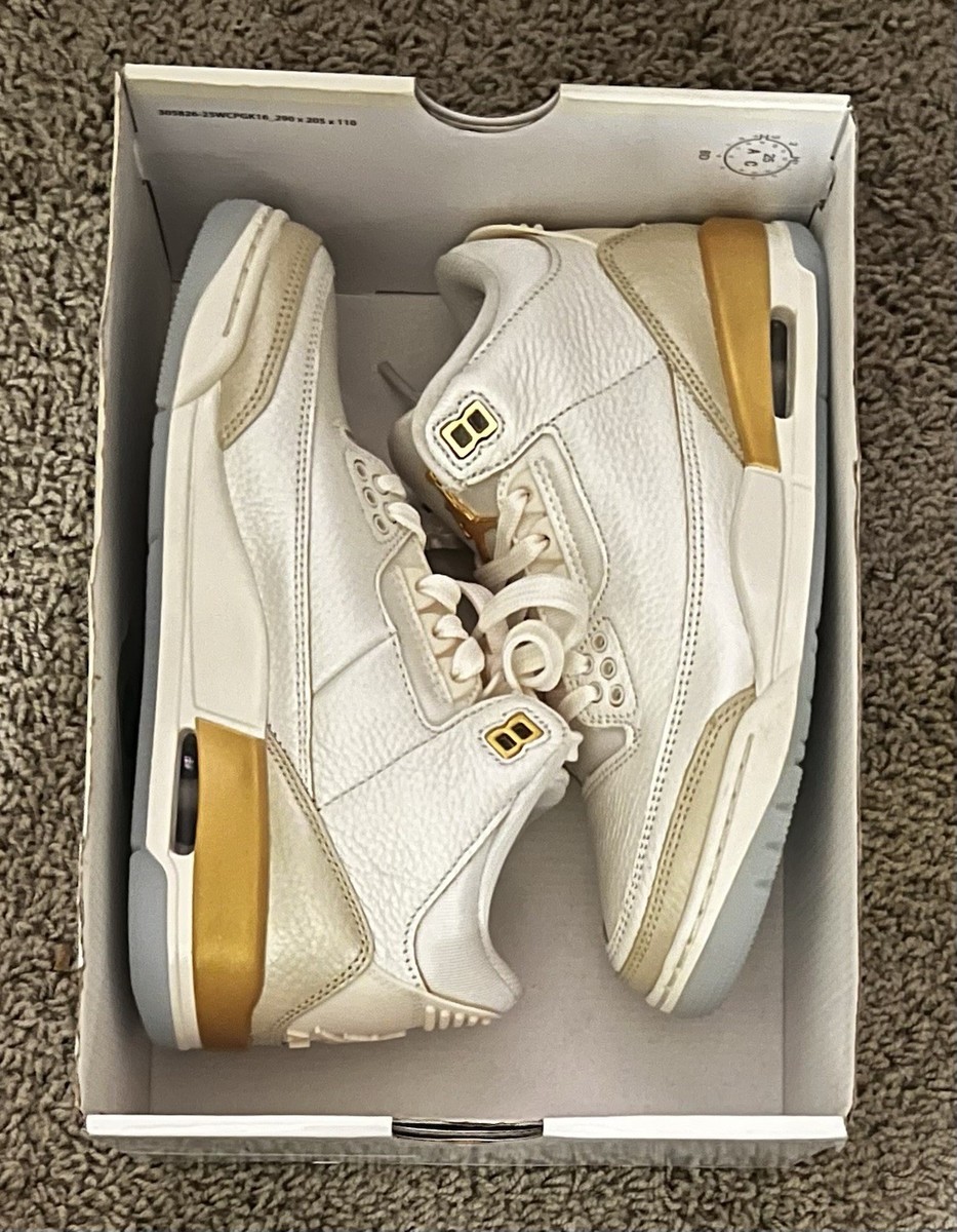 Size 6W- Nike Air Jordan III 3 Retro AJ3 Champagne and Oysters NBY