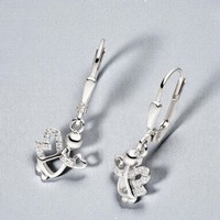 OhrhäNger Engel 925 Sterling Silber 24 Zirkonia Ohrringe