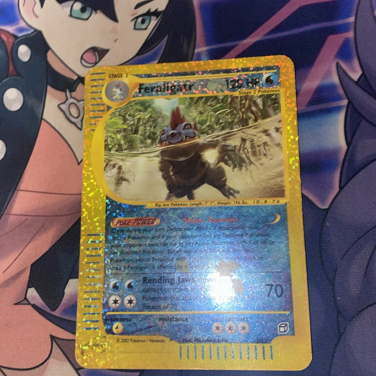 2002 Pokemon FERALIGATR Expedition REVERSE HOLO Jumbo BOX TOPPER