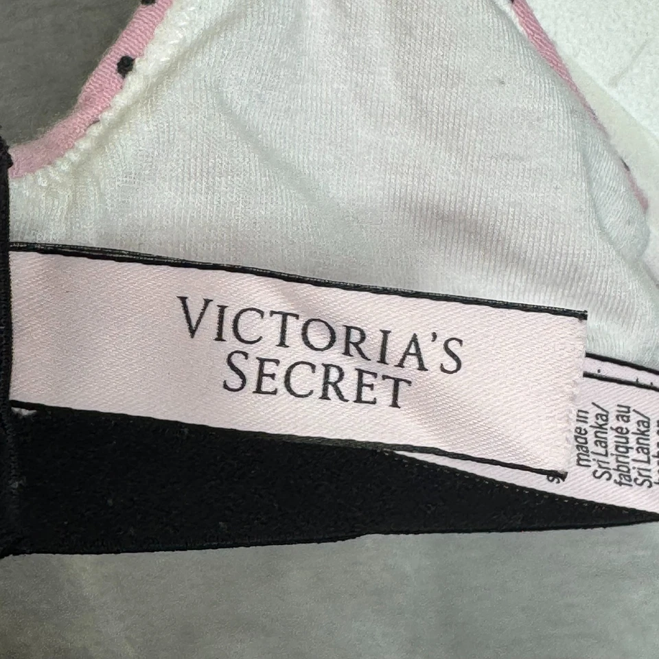 Victoria's Secret 胸罩女式 34B 粉色圆点浅衬里无线 T 恤 — 第 4/4 张图片