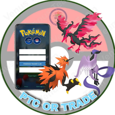 #ad Pokémon Go Galarian Bird Moltres Zapdos Articuno PTC 80k Or 1Mil Dust $5.00