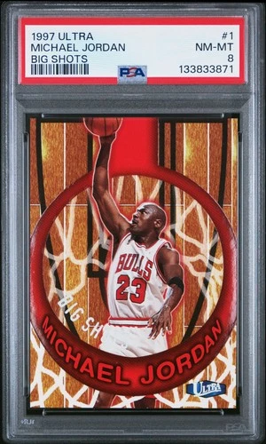 1997 ULTRA BIG SHOTS #1 MICHAEL JORDAN PSA 8