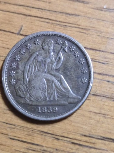 SEATED LIBERTY SILVER DIME , EXTRODINARY DETAIL 1839 'O' DIME