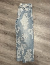 Free People Floral Boyfriend Button Up Jeans