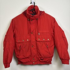 Vintage 80s Red Ski Puffer Jacket Large Retro Apres Ski Gorpcore Oversized
