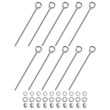 10-Sets Stainless Eyebolt M6x200mm Shoulder Lifting Eye Bolt with Nuts Washers