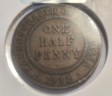 1931 Half Penny Coin - Good Very  Fine Verdigris - George V Australia