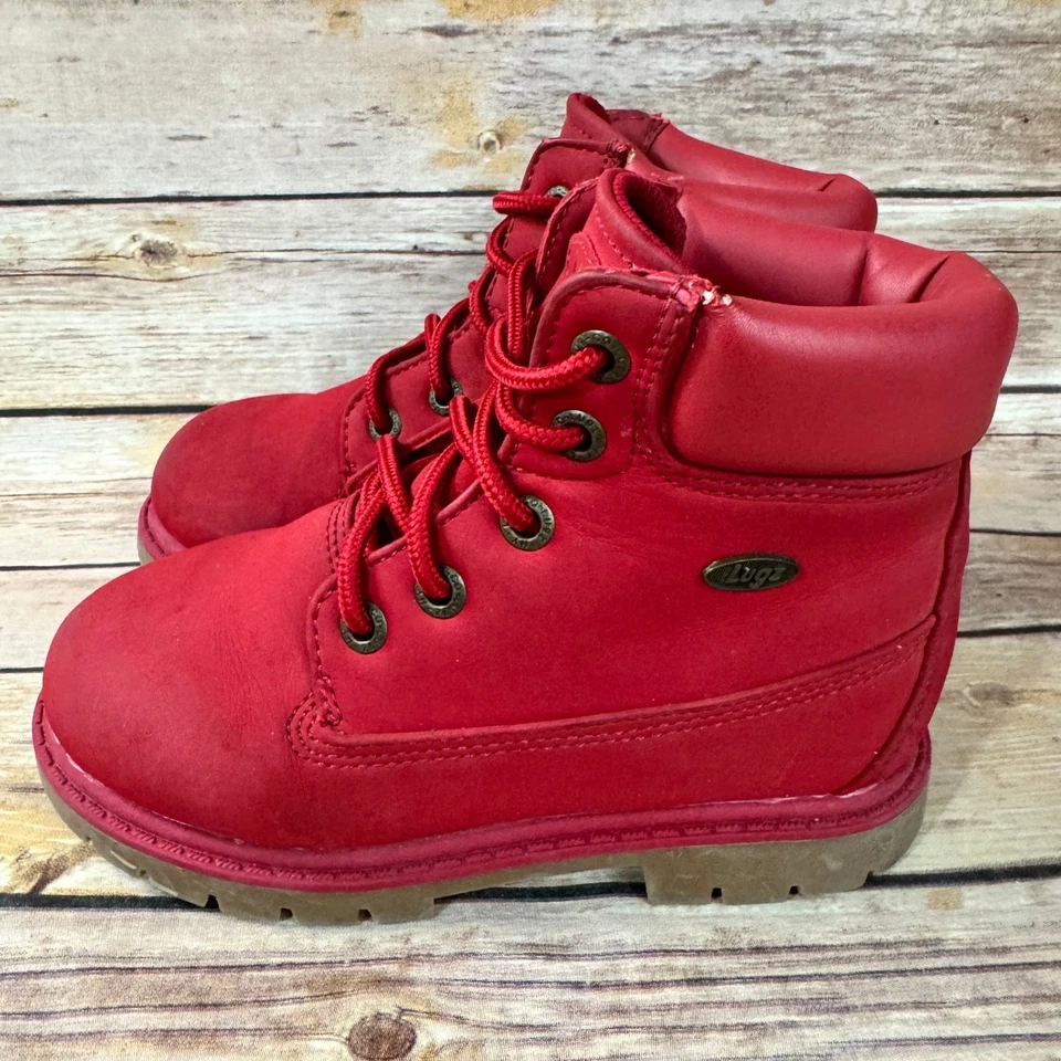 Botines de combate rojos Lugz para niños talla 11 Foto 4 de 4