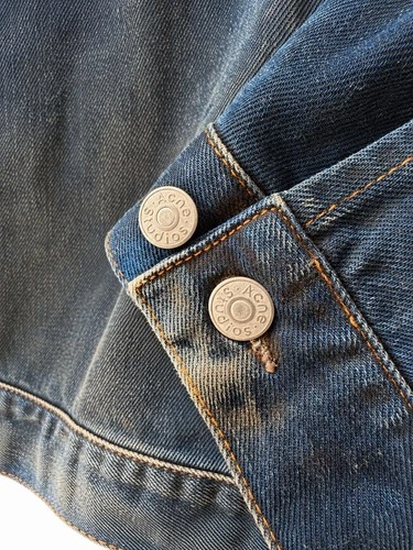 Acne Studios Oversized Denim Jacket Studded Black Leather Collar Unisex - EUR S image 12