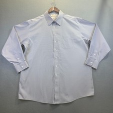 Roundtree  Yorke Gold Label Non-Iron EZ Wash Pinpoint Dress Shirt Size 17.5/35