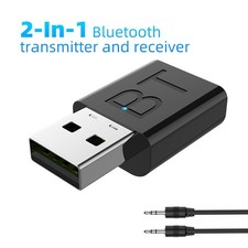 2-in-1 USB Bluetooth 5.0 Transmitter Receiver AUX Audio Adapter for TV/PC/Car