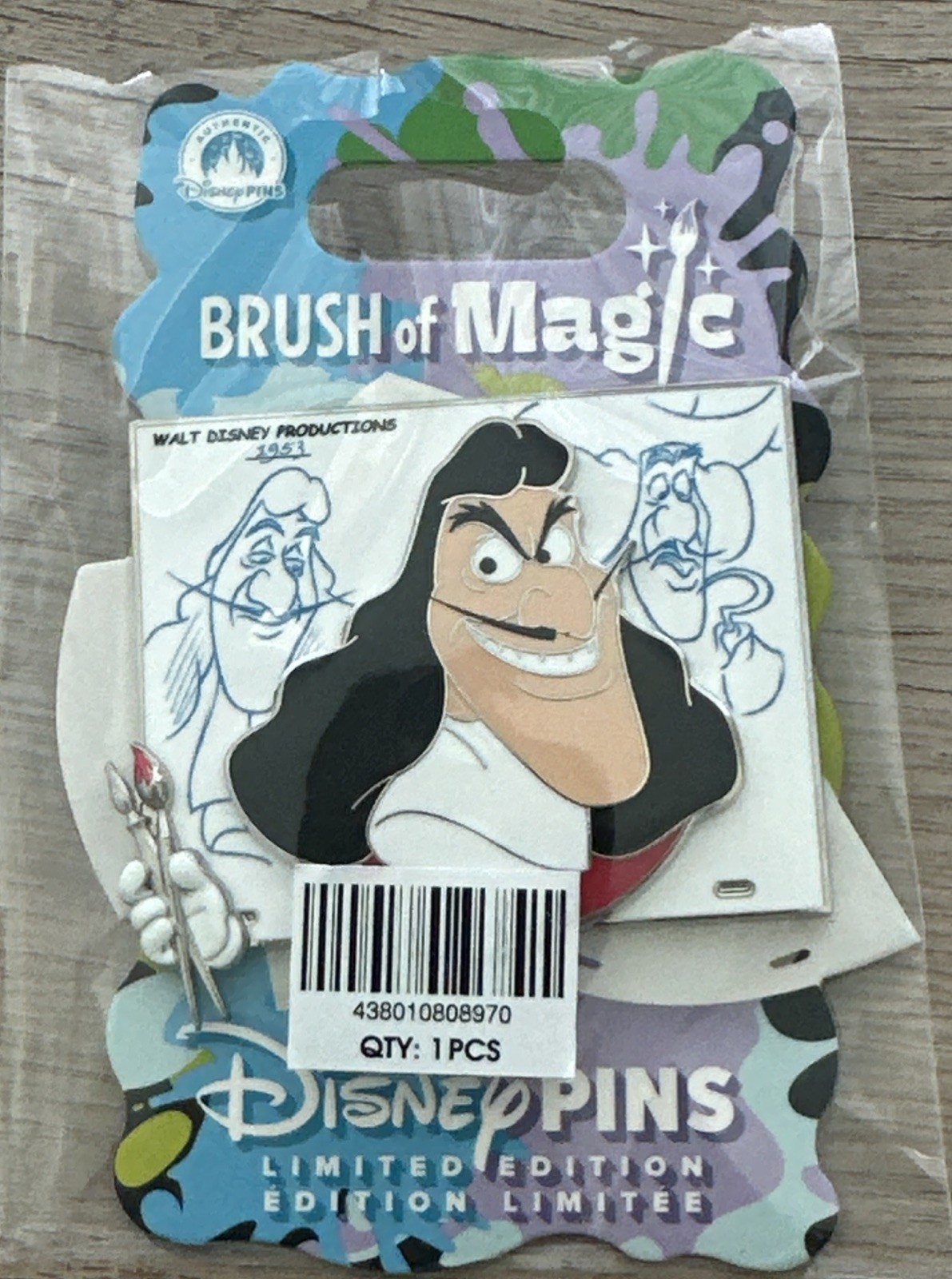 Captain Hook Pin Peter Pan Brush of Magic LE 3750 Disney Pin Limited Edition NEW