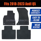 Front & Rear Floor Mats Carpet Waterproof Black Velour For 2018-2023 Audi Q5
