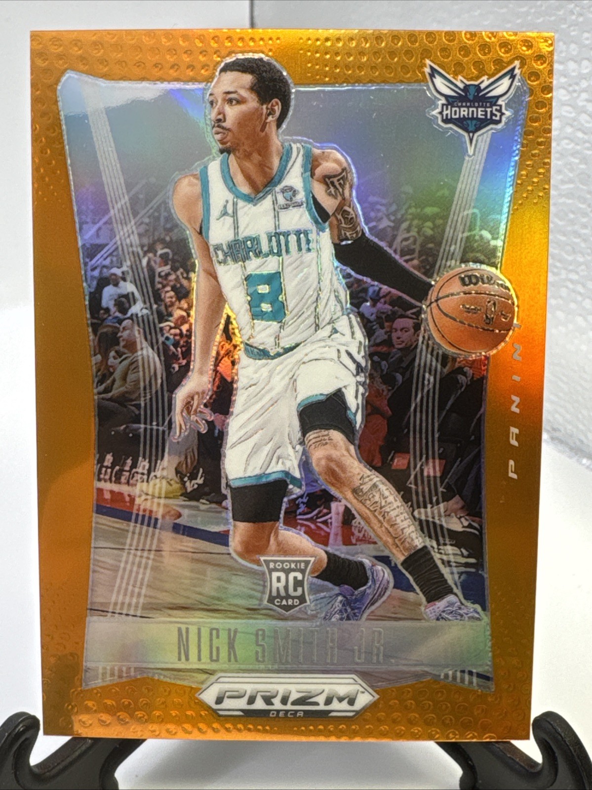 2023-24 Panini Prizm DECA Nick Smith Jr Orange Prizm #/49 Hornets RC