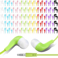 Students Earbuds Bulk 100 Pack Earphones in-Ear Headphones for Classroom Scho...
