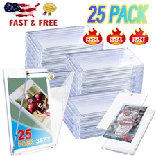 25 Pack Magnetic Trading Sports Card Holders 35pt One-Touch Hard UV Protection⭐