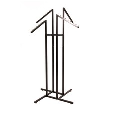 SSWBasics Black 4 Way Adjustable Clothing Rack with Slanted Arms - Retail