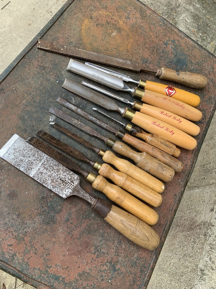 Vintage Woodworking Chisels inc Marples Robert Sorby Diamic Henry ...