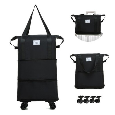 Travel Rolling Duffel Bag with Removable Wheels,Expandable Foldable Carry-On ...