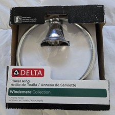 Delta Windemere Wall Mount Round Closed Towel Ring in Polished Chrome0357