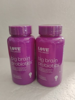 2 Bottles Love Wellness Big Brain Probiotics 60 Capsules Dietary Supplement
