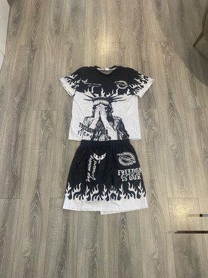 2-teiliges Streetwear Summer Set t Shirt Shorts Y2k Vintage Gr.L