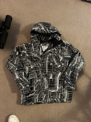 Vintage Y2K OAKLEY Waterproof Outdoor Ski Snowboard Jacket Coat Geometric Large