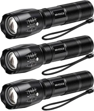 LED Flashlights 3 Pack, Tactical Flashlights High Lumens with 5 Modes, Mini F...