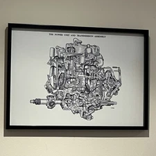 BMC Austin Seven Morris Mini Minor A Series Engine Mk1 Garage Wall Art Poster