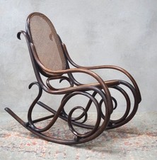 Antique Rocking Chair Bentwood Rattan Thonet Design Good Quality Chair